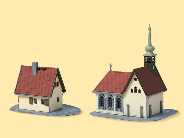 015-14461 - 1:160 Dorfkirche mit Pfarrhaus
